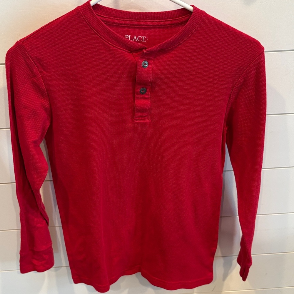 The Children's Place Vibrant Red Long Sleeve Henley